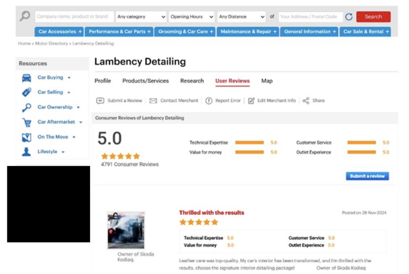 Detailing shop admits to posting AI-generated 5-star reviews on Sgcarmart; using customer info without consent